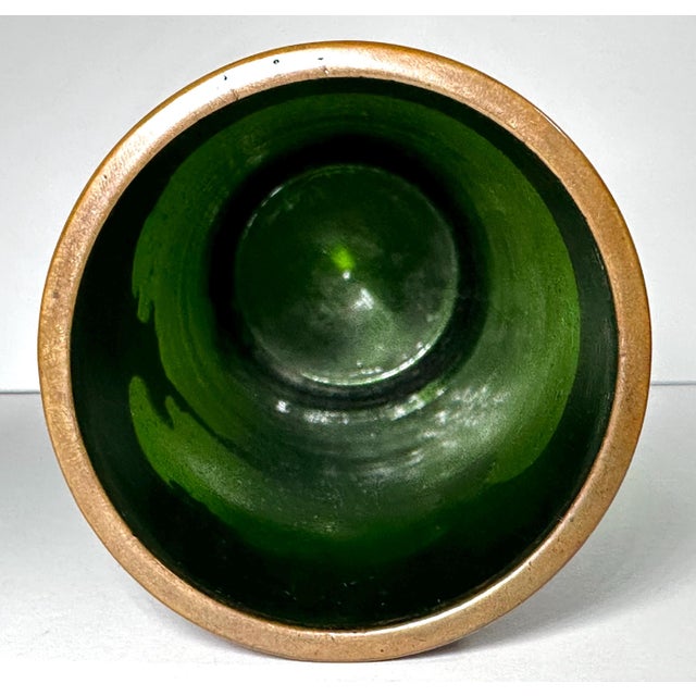 Early 20th Century Loetz Green Aventurine Art Glass Vase: Copper Overlay, c. 1900 For Sale - Image 5 of 10