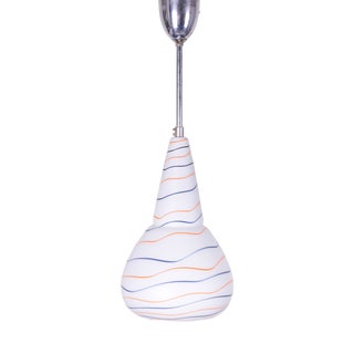 Mid-Century Chandelier in Chromed Steel and Milk Glass, Czech, 1960s For Sale