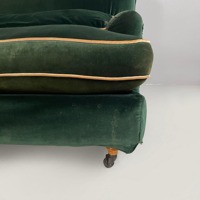 Italian Modern Raffle Green Velvet Sofa by Vico Magistretti for De Padova, 1990s For Sale - Image 15 of 18