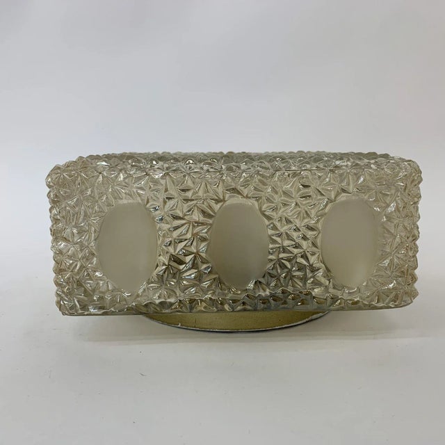 Metal Mid-Century Glass Ceiling / Wall Lamp, 1970s For Sale - Image 7 of 10