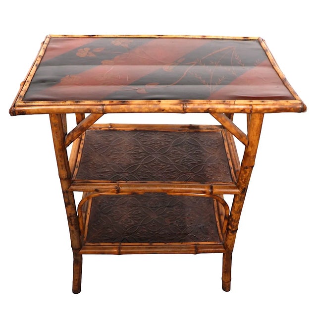 Brown English Chinoiserie Victorian Bamboo and Lacquer Side, End Table C 1890/1900 For Sale - Image 8 of 11