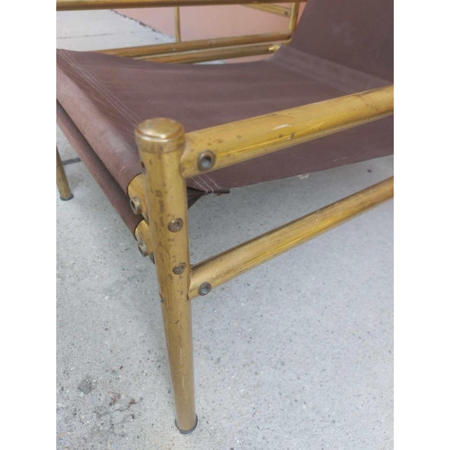 Hollywood Regency Vintage Italian Brass Dining Chairs and Table 1970s, Set of 3 For Sale - Image 3 of 5