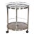 Mid 20th Century European Nickeled Steel Round Tinted Glass Bar Cart For Sale