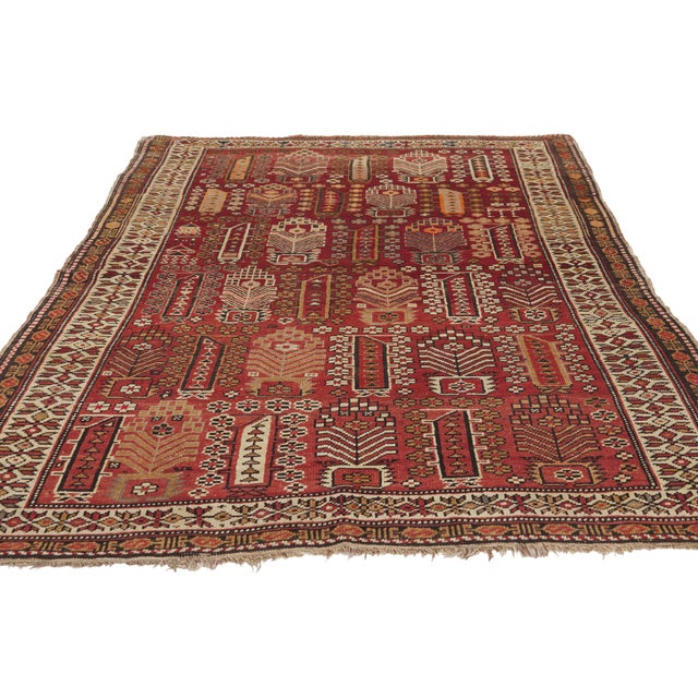 Tribal Antique Caucasian Shirvan Rug, 04'00 X 05'09 For Sale - Image 3 of 10