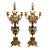 Bronze Imperial Italian Brevettato Gilt Bronze Mantel Clock Garniture Set With Candelabra For Sale - Image 8 of 13