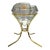 Vintage German 24% Bleikristall Crystal Diamond Candle Holder With Gold Stand For Sale