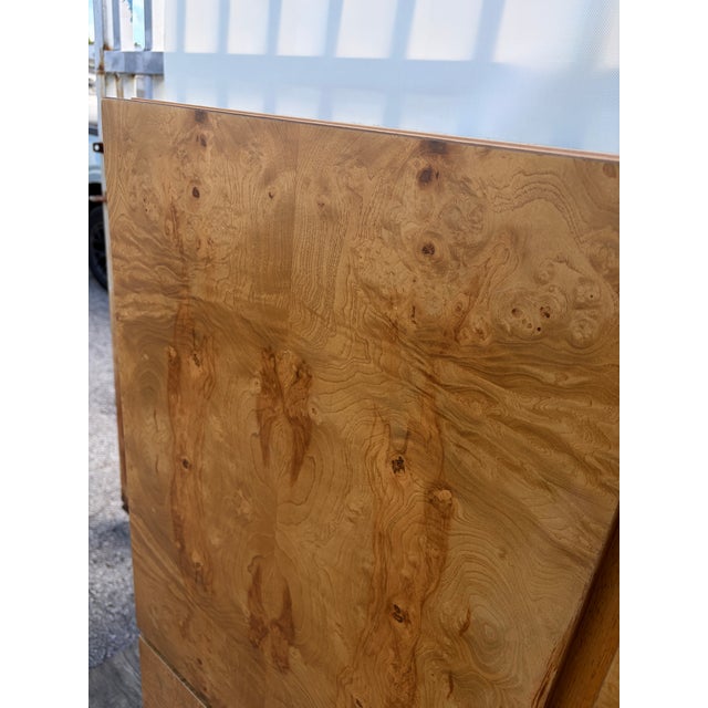 Refinished Mid-Century Modern Burl Wood Highboy Dresser in a Milo Baughman Style by Lane Altavista. Circa 1970s For Sale - Image 13 of 18