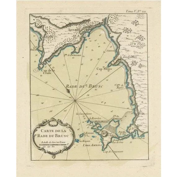 Antique Map of the Bay of Brusc, France, 1764 For Sale - Image 6 of 6