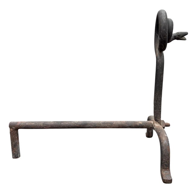 Pair of Hand-Wrought Iron Serpent Andirons, Early 20th Century For Sale In Chicago - Image 6 of 15