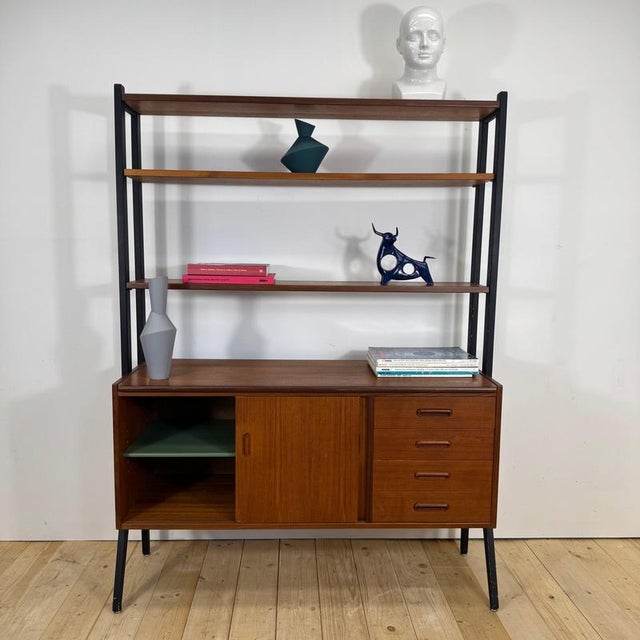 Vintage Danish Teak Bookcase, 1960 For Sale - Image 5 of 12