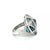 Contemporary Bellarri 18k White Gold Diamond Blue Topaz Geometric Design Ring, Size 7 For Sale - Image 3 of 9
