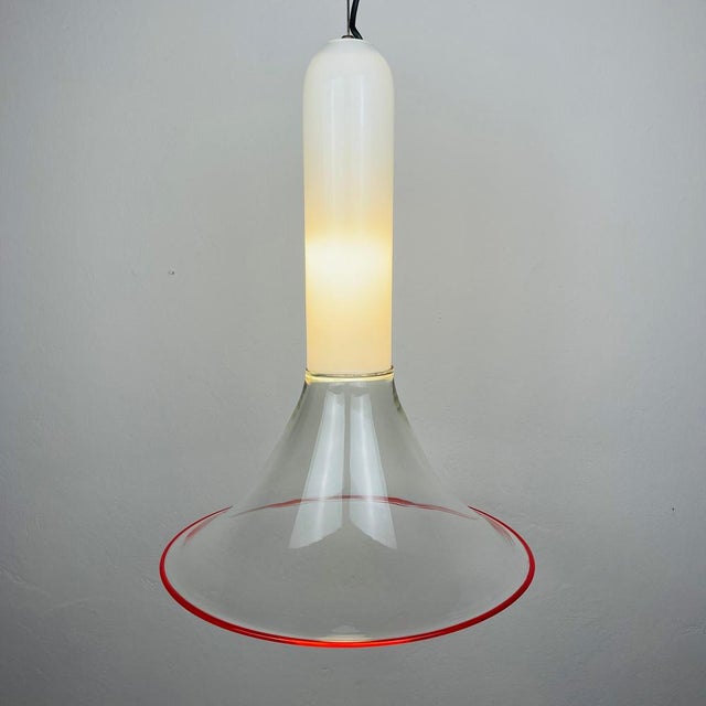 Red Samanta Pendant Lamp in Murano Glass attributed to Roberto Pamio for Leucos, Italy, 1970s For Sale - Image 8 of 14