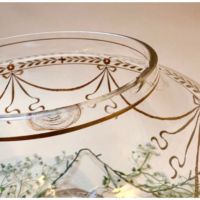Glass Antique Art Nouveau Glass Bowl, 1890s For Sale - Image 7 of 8