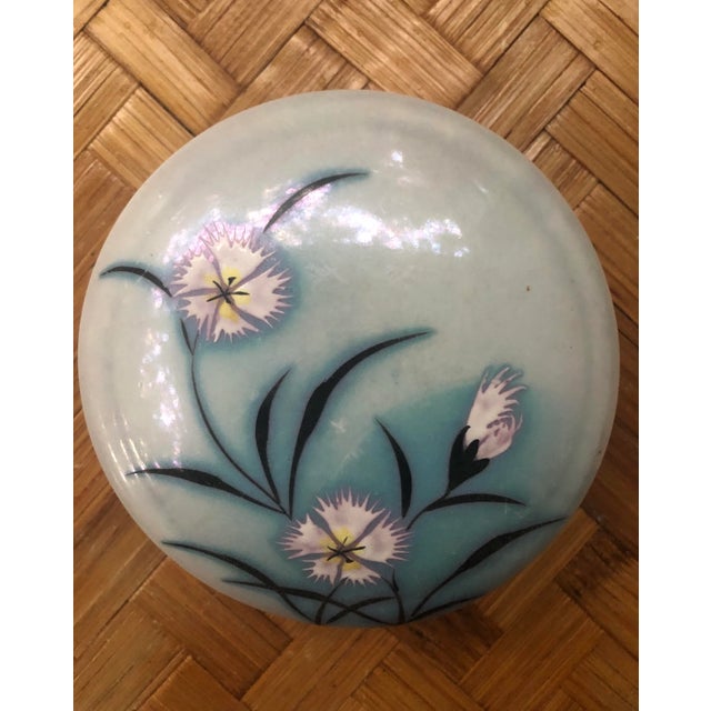 Art Deco Vintage Art Deco Japanese Floral Lusterware Box For Sale - Image 3 of 9
