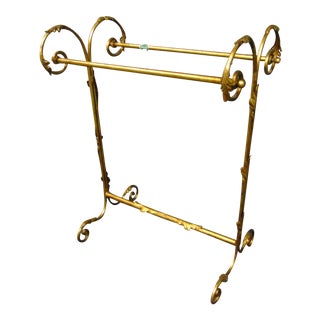 Florentia Italian Gilt Metal Towel Rack For Sale