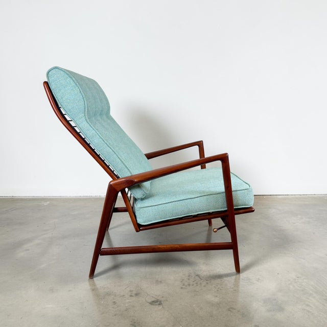 Ib Kofod-Larsen Teak Reclining Lounge Chair & Ottoman for Selig For Sale - Image 11 of 17