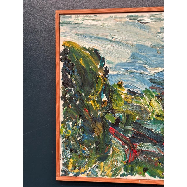 Mid-Century Modern Lush Landscape , 1950s, Oil on Canvas, Framed For Sale - Image 3 of 18