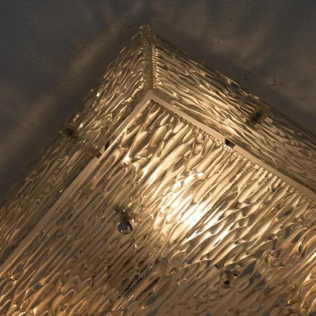 Large Textured Glass Square Flush Mount from Kalmar, Austria, 1960s For Sale - Image 16 of 18