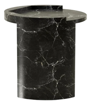 Nullzwei Stool in Black Marble by Justus Knut Schomann