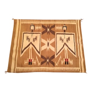 Pictorial Native American Navajo Style Flying Dragon Fly Yei Figure Rug Weaving For Sale