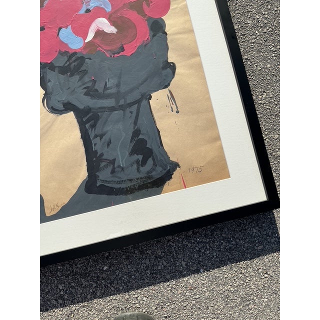 Late 20th Century Vintage Boho Original 1975 Ice Cream Cone Painting on Paper For Sale - Image 5 of 9