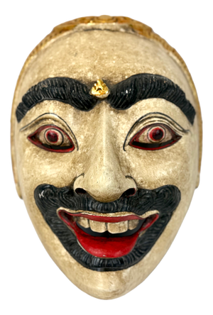 Yogyakarta Javanese Hand Painted Carved Mask, Indonesia, 1900s