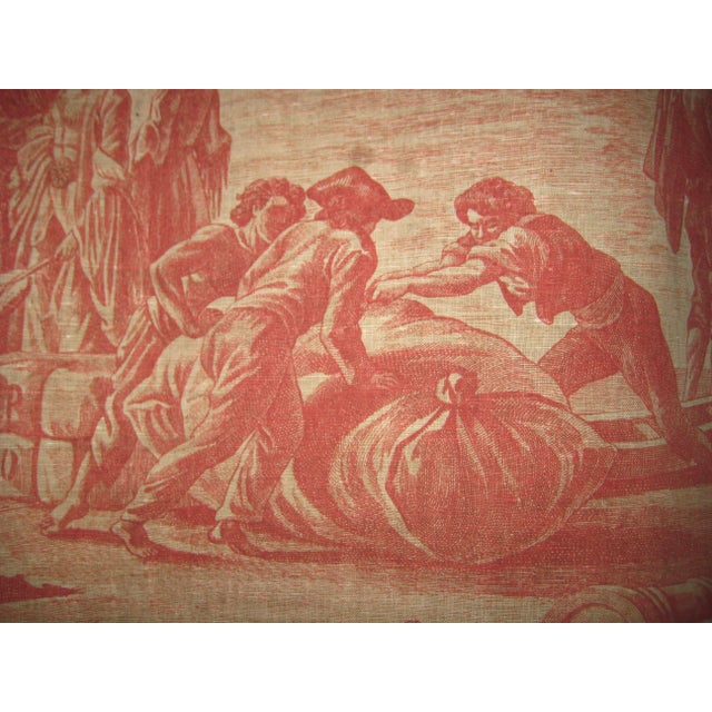 French Toile Wall Hanging Tapestry Harbor Scene 18 Century For Sale - Image 9 of 16