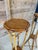 Vintage Pair of Faux Bamboo and Woven Rattan Plant Stands For Sale - Image 9 of 12