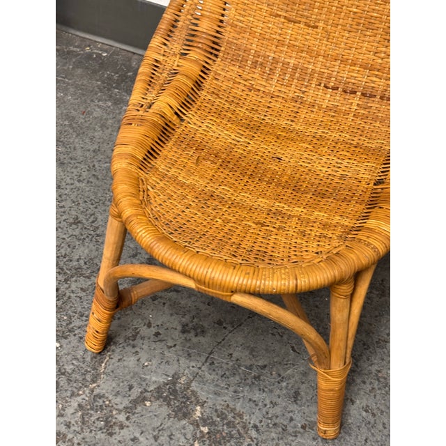 Rattan Scoop Back Side Chair, Vintage For Sale - Image 4 of 12