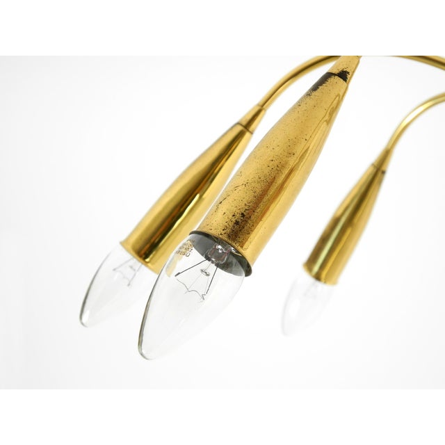 Large Mid-Century Modern Brass 9-Arm Sputnik Chandelier, 1950s For Sale - Image 13 of 18