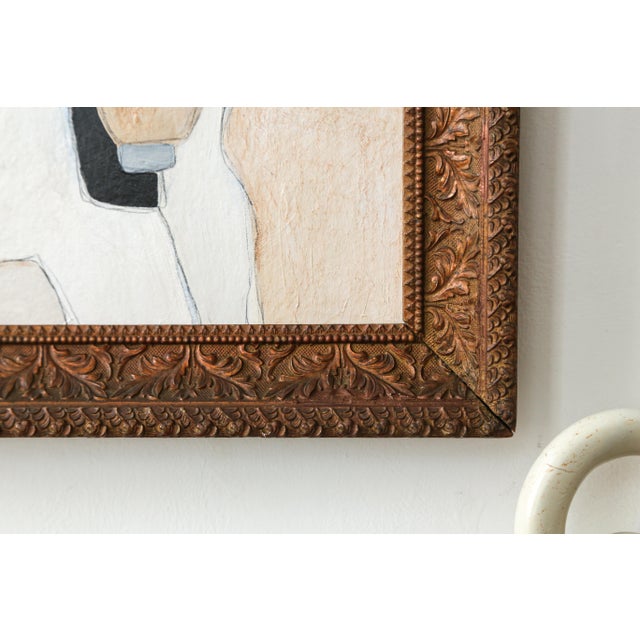 Original Framed Abstract Painting in Antique Gold Frame For Sale - Image 10 of 15