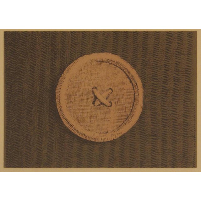 Domenico Gnoli, Button Lithograph Edition of 100, 1966, Lithograph For Sale