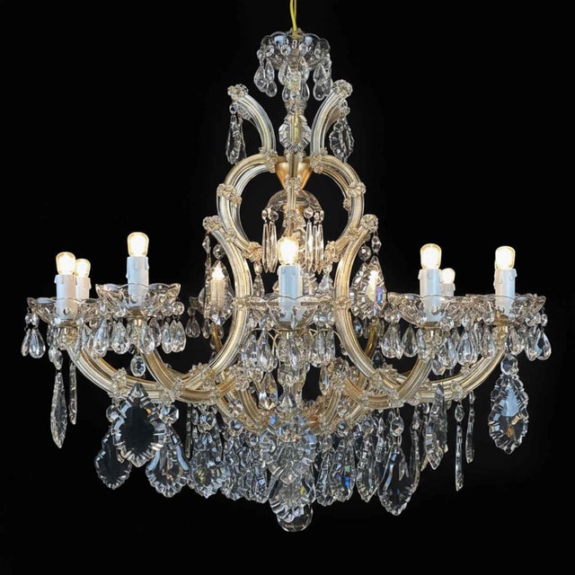 Antique Italian Maria Theresa Style Crystal Chandelier, 1950s For Sale - Image 12 of 15