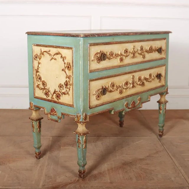 Italian Painted Wood Commode For Sale - Image 5 of 10