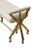 Mid-Century Modern Restored Vintage Brass, Steel and Off White Upholstered 3-Legged Bench Mid Century Modern 50's For Sale - Image 3 of 8