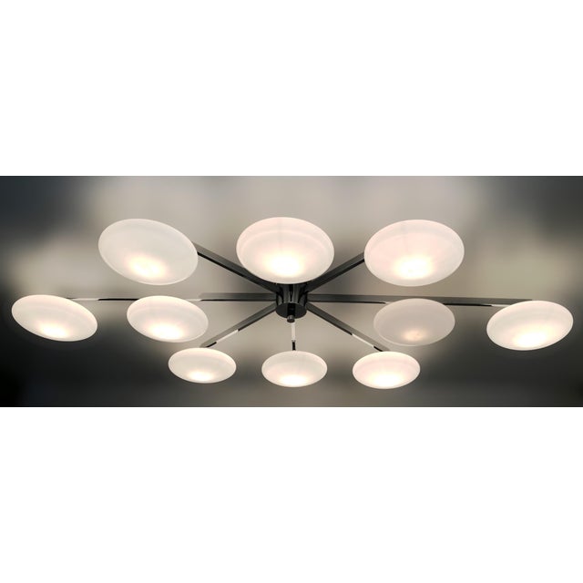 Not Yet Made - Made To Order 21st Century Dieci Polished Chrome Glossy White Murano Flush Mount by Fabio LTD For Sale - Image 5 of 6