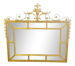 Adams Style Gilt Wood Wall, Console or Over the Mantle Mirror