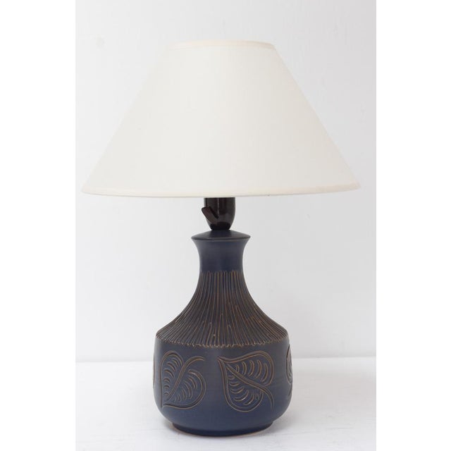 Danish Mid-Century Ceramic Table Lamp by Bromølle Keramik, 1960s. Wonderful Scandinavian Mid-Century Modern blue and brown...