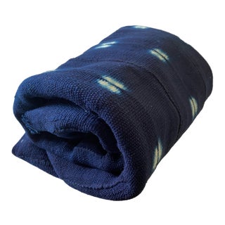 Mali Indigo Mud Cloth Textile 66" by 42" For Sale