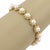 This is a lovely vintage bracelet, well crafted from solid 14k yellow gold with a polished finish. It has 17 flat shape...