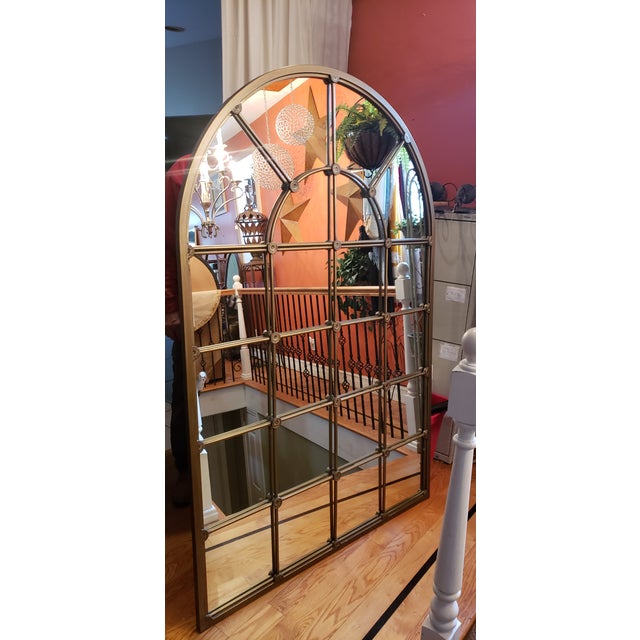 6 Ft X 4 Ft Mid 19th Century Arched Gold Floor Mirror With Grids Chairish