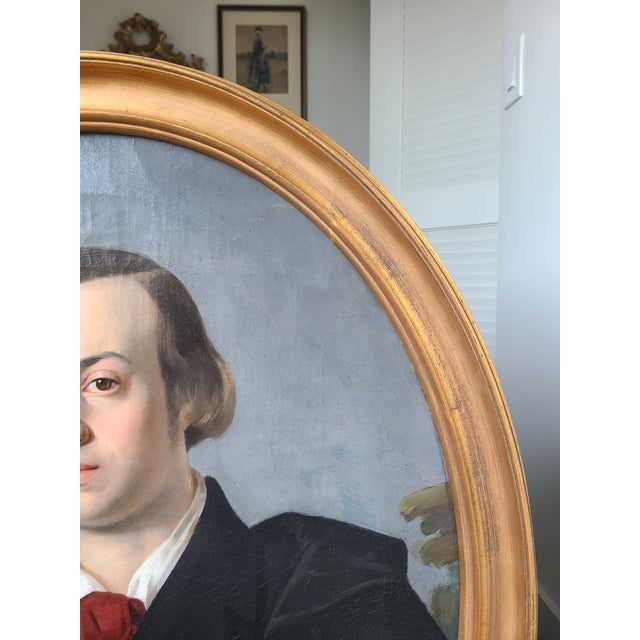 Antique 19th Century Oil Painting Portrait of a Man For Sale - Image 10 of 17