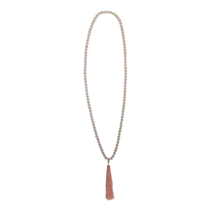 Long Natural Light Pink Stone Beads Hand Rosary Praying Chain
