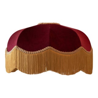 The Burgundy Fringed Lampshade - Large For Sale