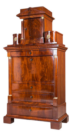 Biedermeier Mahogany Secretaire, Northern Germany, 19th Century