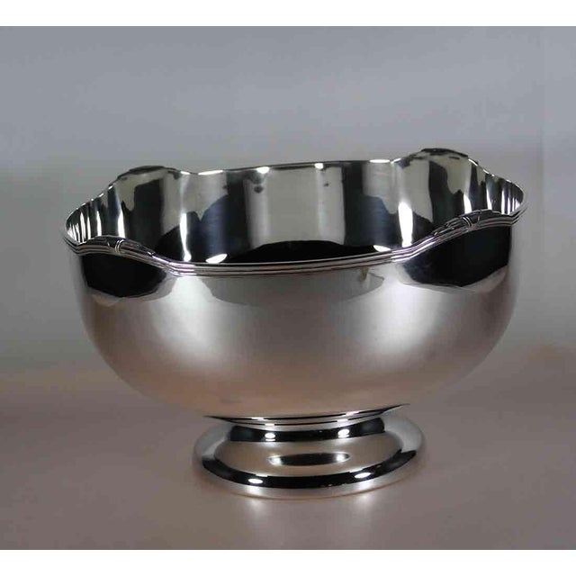 Silver New 1990s Tiffany Silver Punch Bowl With Jubilee Applied Border For Sale - Image 8 of 12
