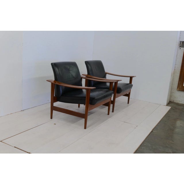 Black Pair of 1960s Mid Century Danish Armchairs For Sale - Image 8 of 13