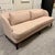 Seychelles Wood Trim Sofa in Pink Textured Weave LOVE the pairing of the color and the lines of this Crate & Barrel sofa....