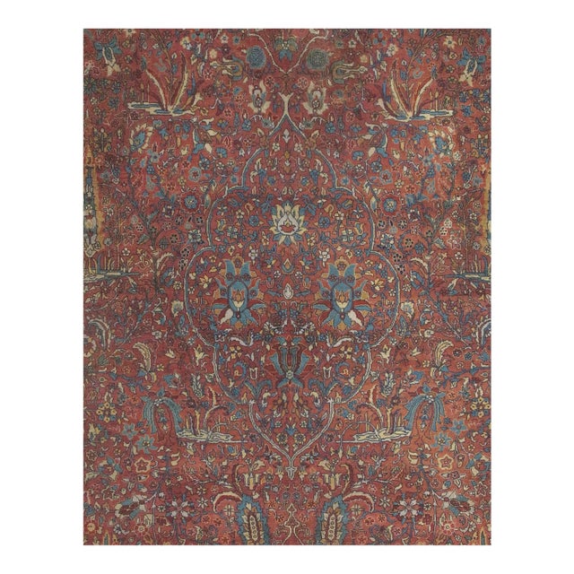 Traditional Late 19th Century Pasargad Antique Agra Hand-Knotted Rug - 11'2" X 14'2" For Sale - Image 3 of 4