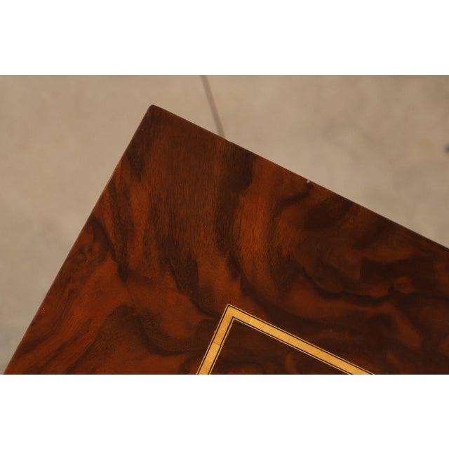 Custom Regency Style Burl Walnut Double Pedestal 12' Dining Table For Sale - Image 12 of 18